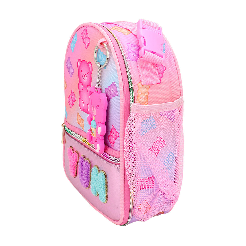 HOT FOCUS - Kids Stylish Insulated Water Repellent Lunch Bag with Fun Keychain