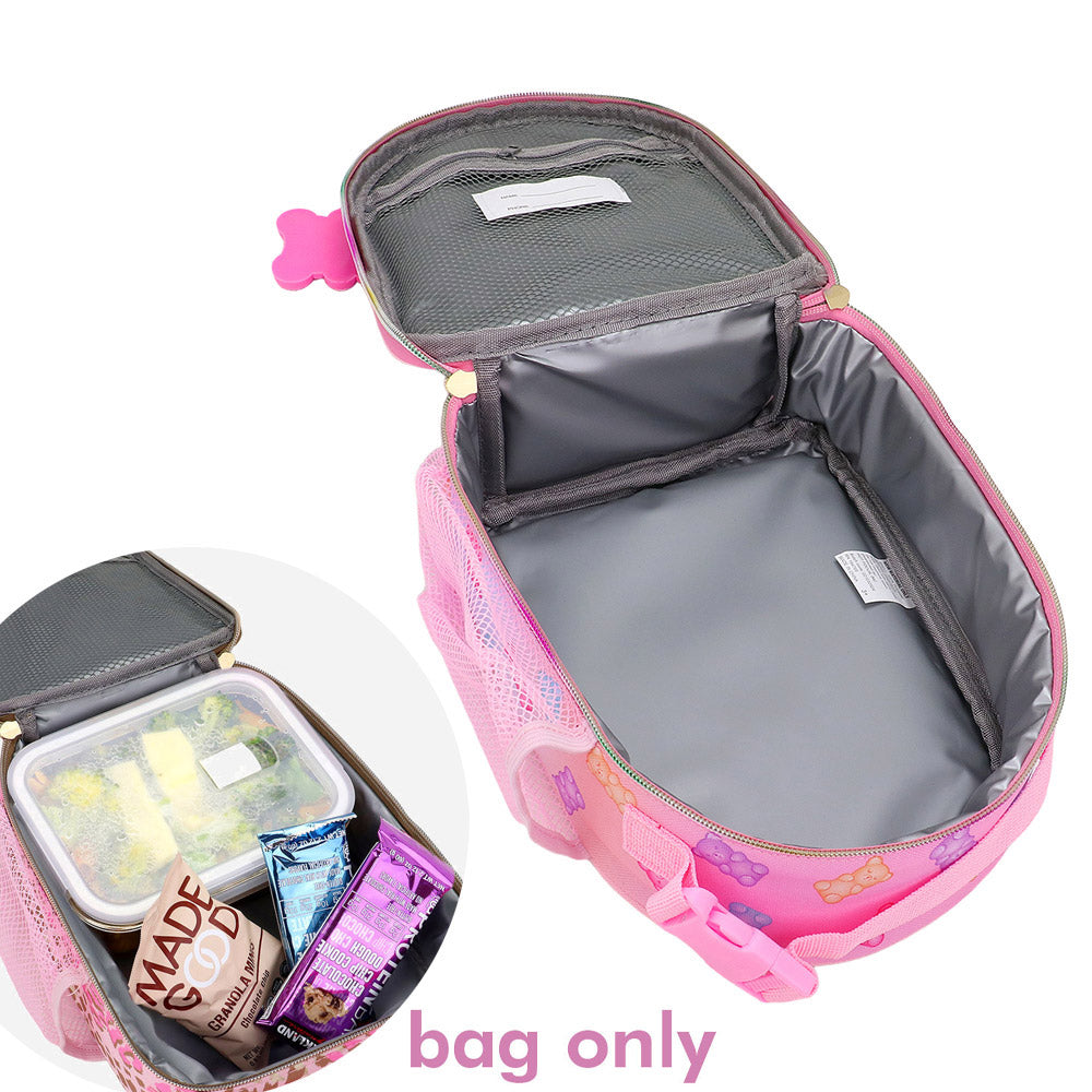 HOT FOCUS - Kids Stylish Insulated Water Repellent Lunch Bag with Fun Keychain