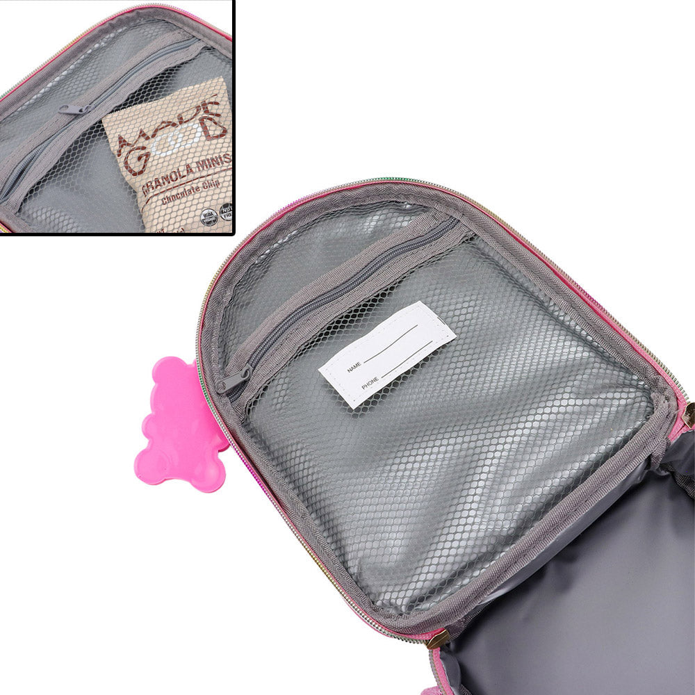 HOT FOCUS - Kids Stylish Insulated Water Repellent Lunch Bag with Fun Keychain