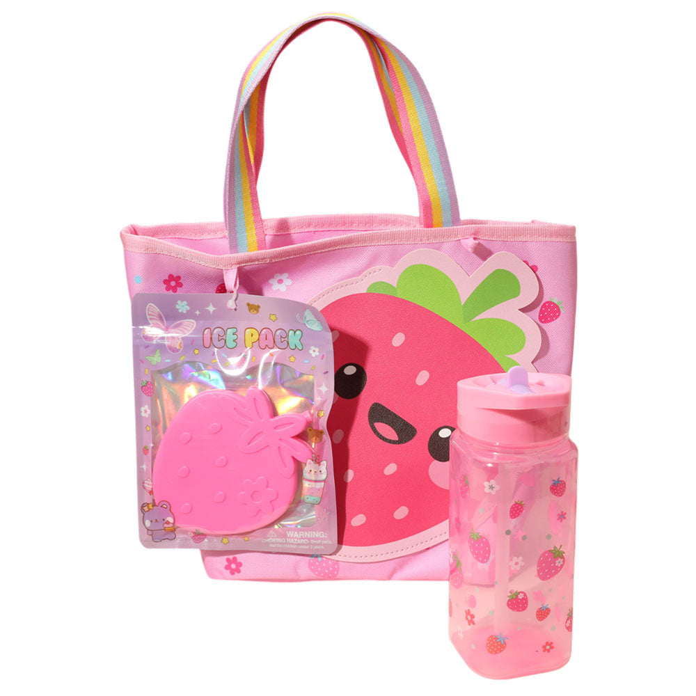 3PCS - HOT FOCUS Kids Strawberry Lunch Essentials