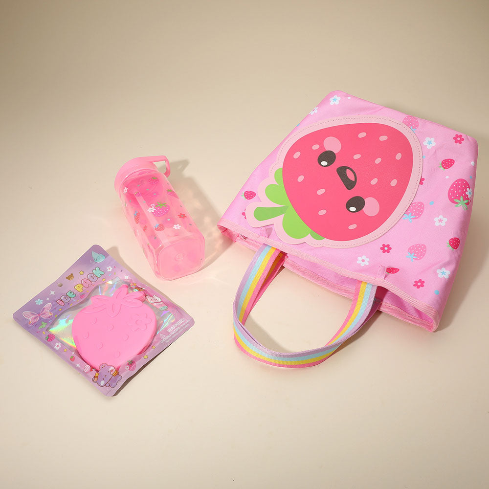 3PCS - HOT FOCUS Kids Strawberry Lunch Essentials