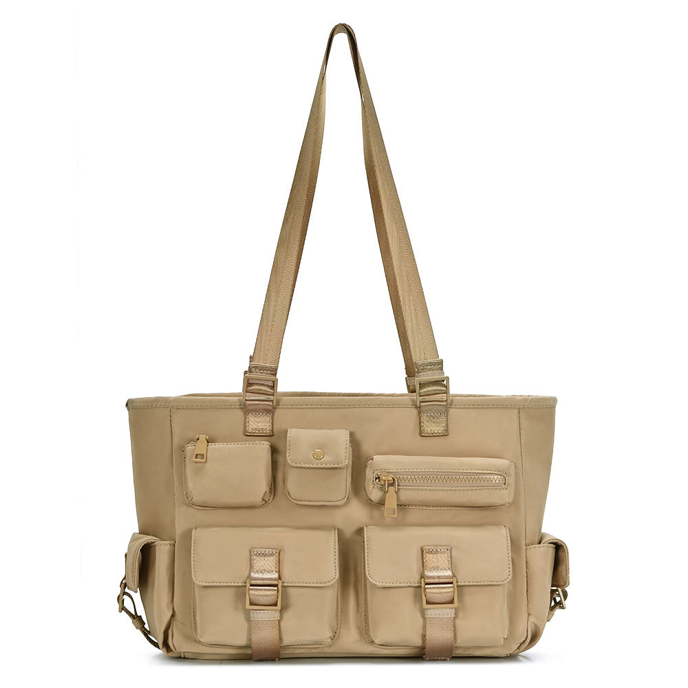 Multi Pocket Utility Shoulder Tote Bag