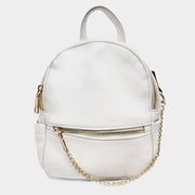 Draped Chain Faux Leather Mini Backpack Bag