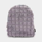 Quilted Solid Faux Fur Backpack Bag
