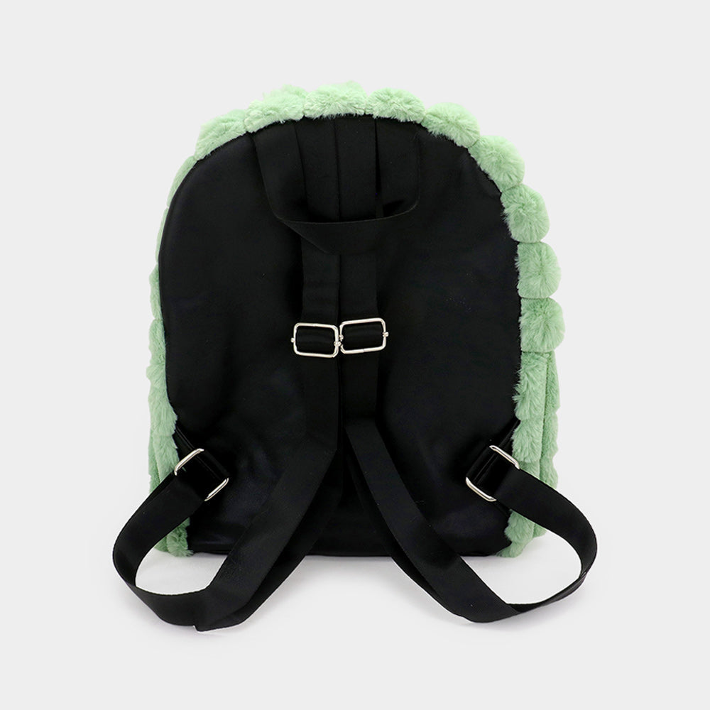 Quilted Solid Faux Fur Backpack Bag