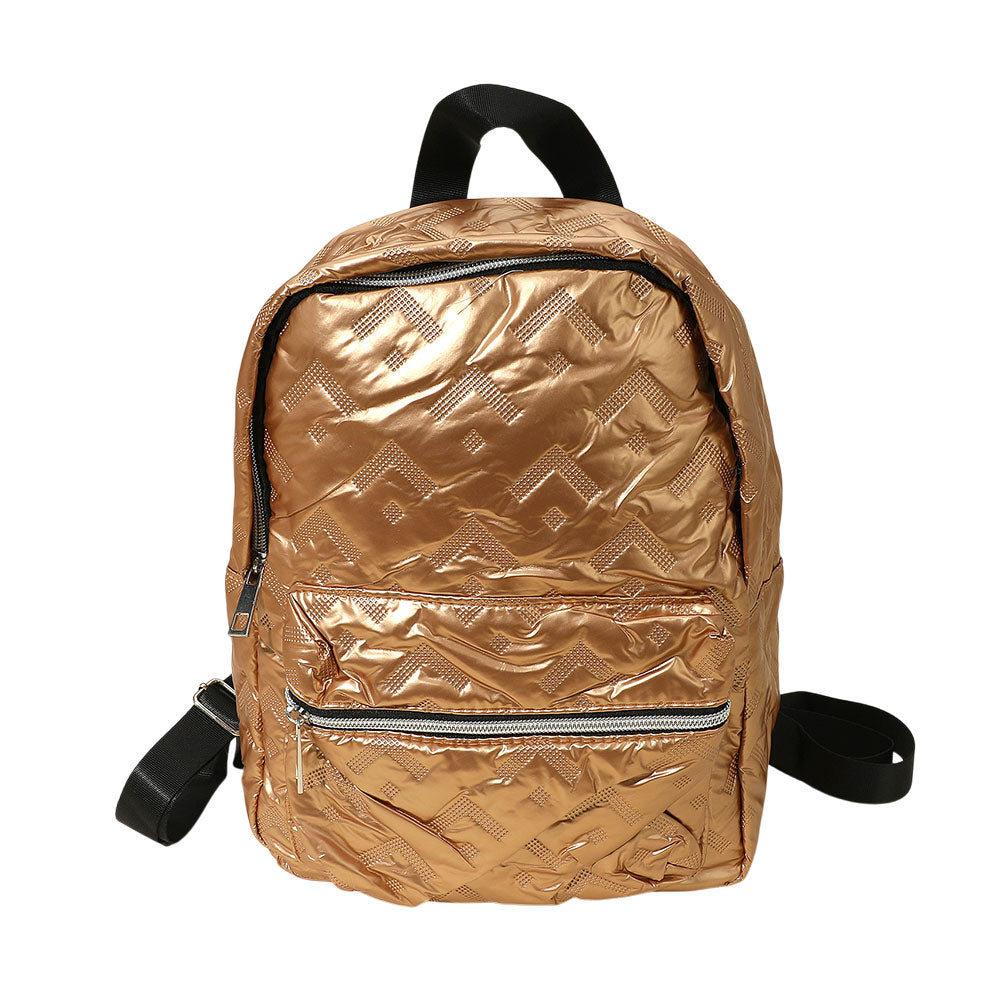Shiny Quilted Everyday Backpack Bag