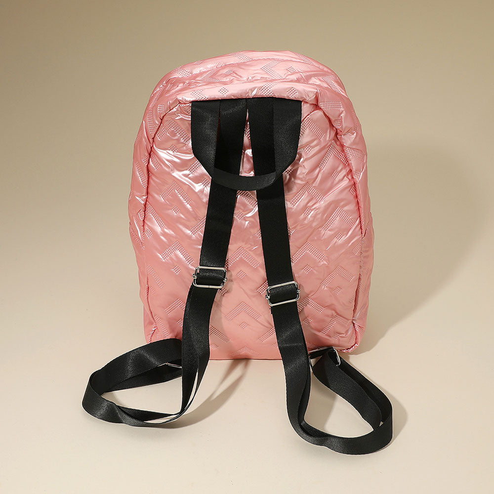 Shiny Quilted Everyday Backpack Bag