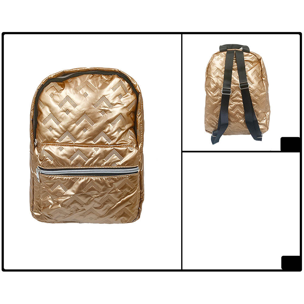 Shiny Quilted Everyday Backpack Bag
