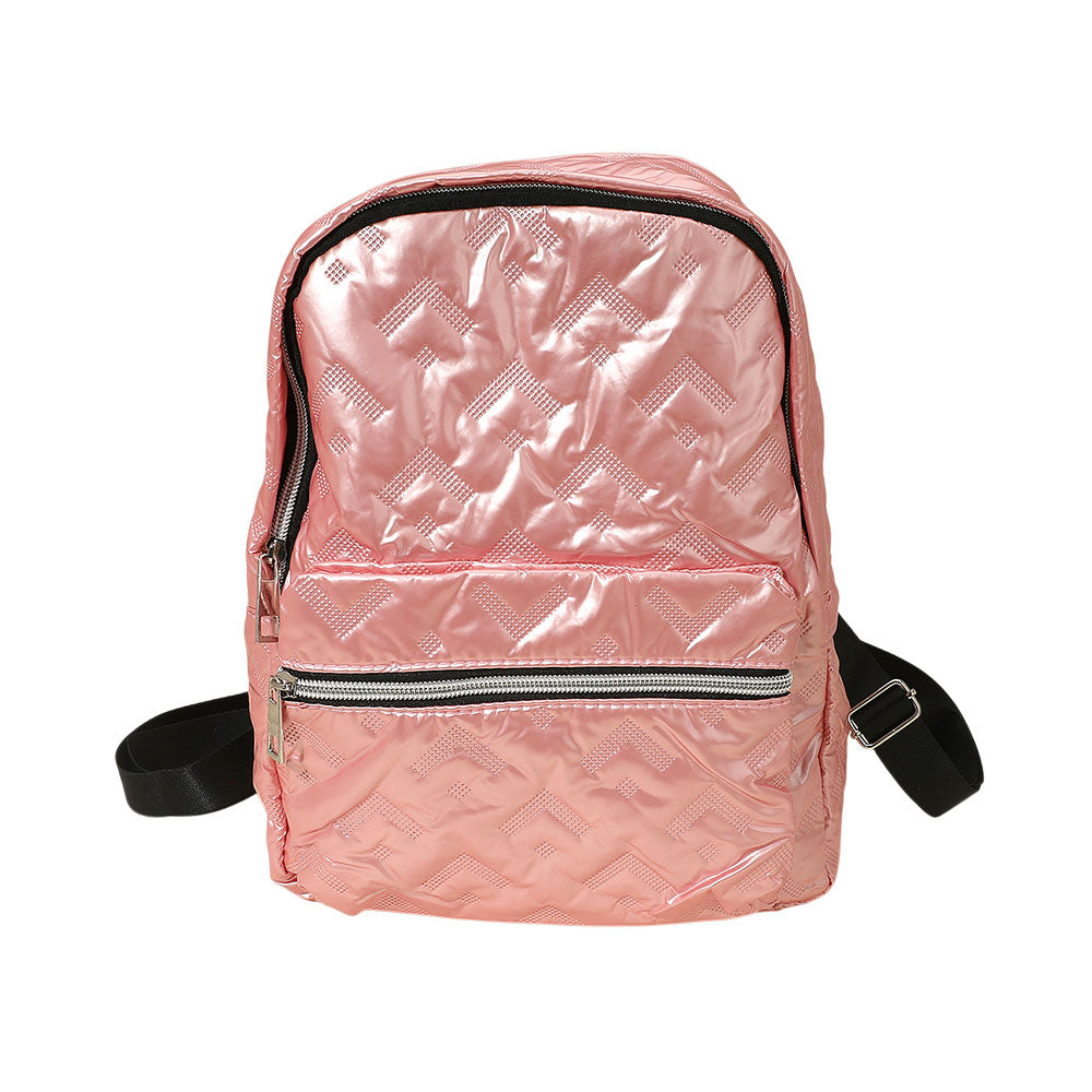Shiny Quilted Everyday Backpack Bag