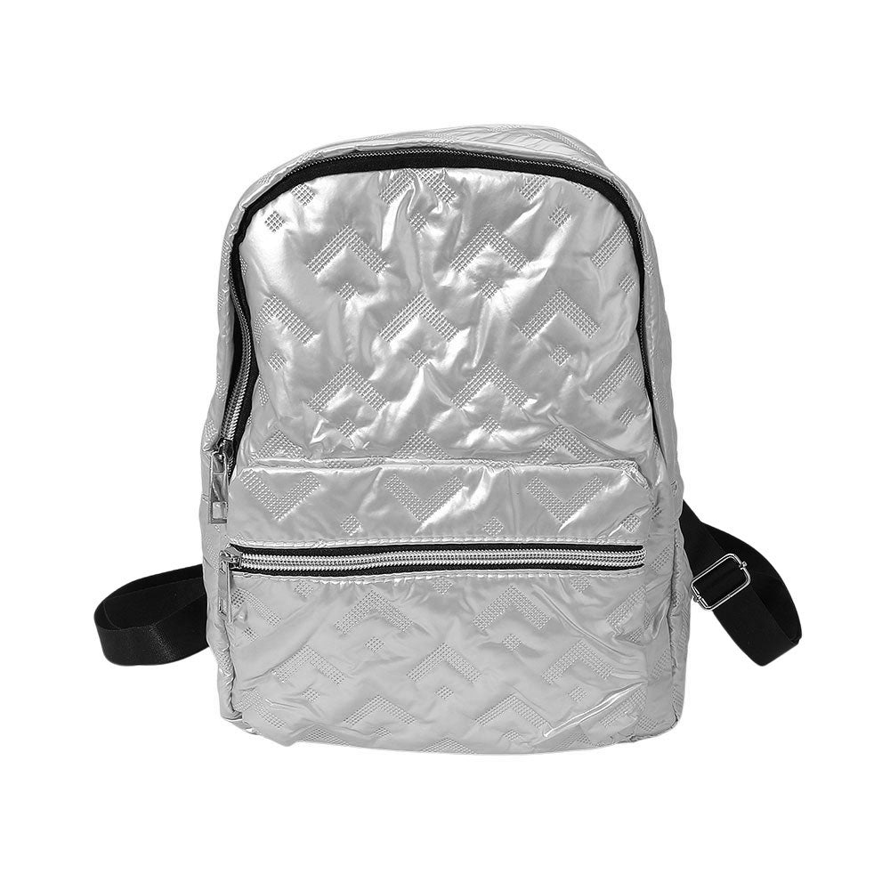 Shiny Quilted Everyday Backpack Bag