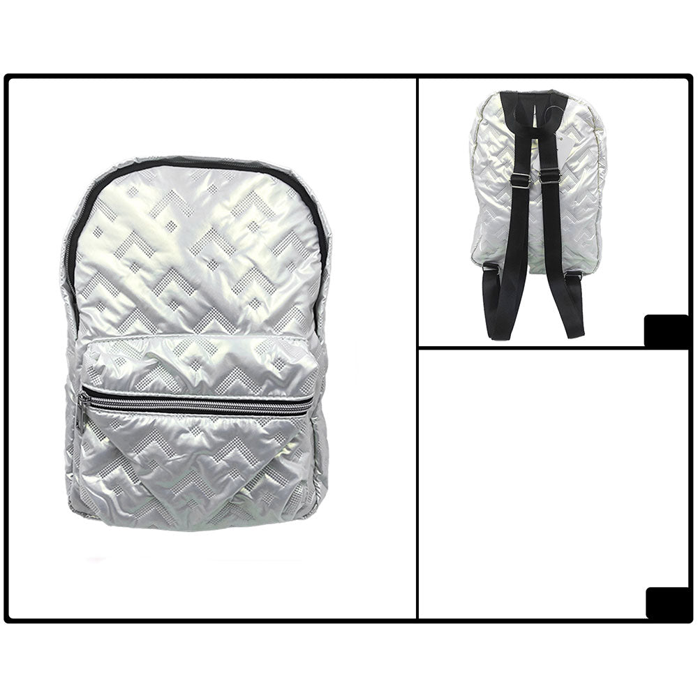 Shiny Quilted Everyday Backpack Bag
