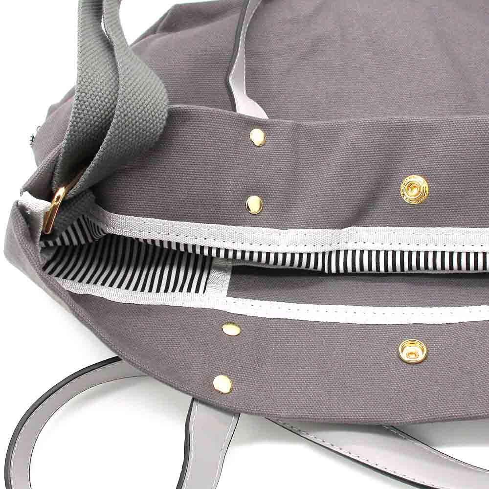 Solid Cotton Tote / Crossbody Bag