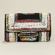 Handcrafted Raffia Geometric Pattern Clutch Bag / Crossbody Bag