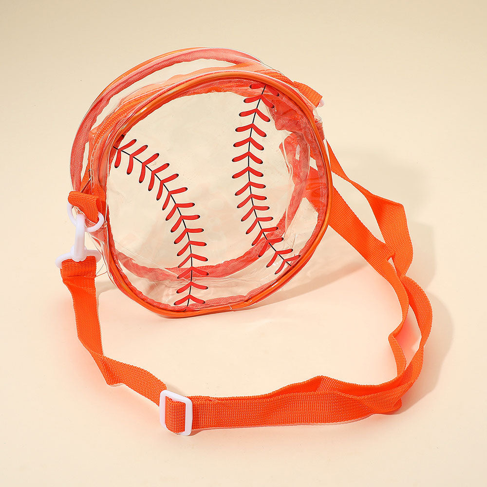 Baseball Transparent Round Crossbody Bag