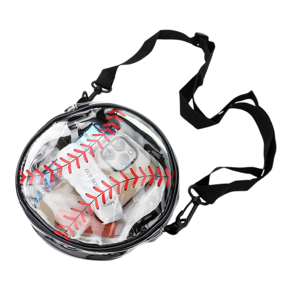 Baseball Transparent Round Crossbody Bag