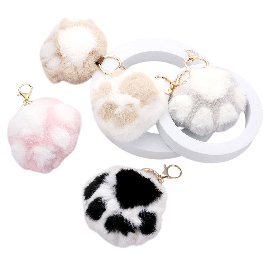 Faux Fur Paw Bag Charm