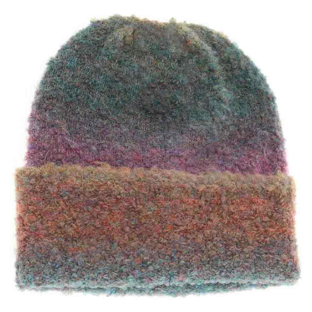 Women's Multi-colored Slouchy Mohair Cuffed C.C Beanie