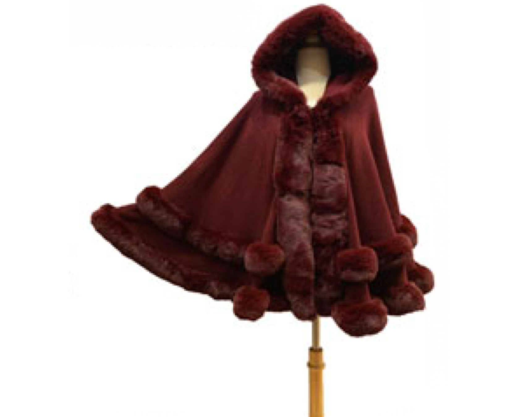 Elegant Faux Fur Trim Knit Poncho Ruana