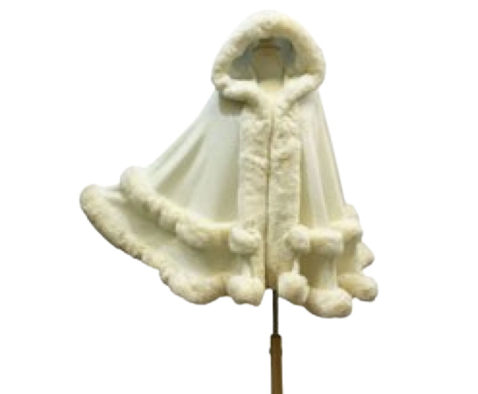 Elegant Faux Fur Trim Knit Poncho Ruana