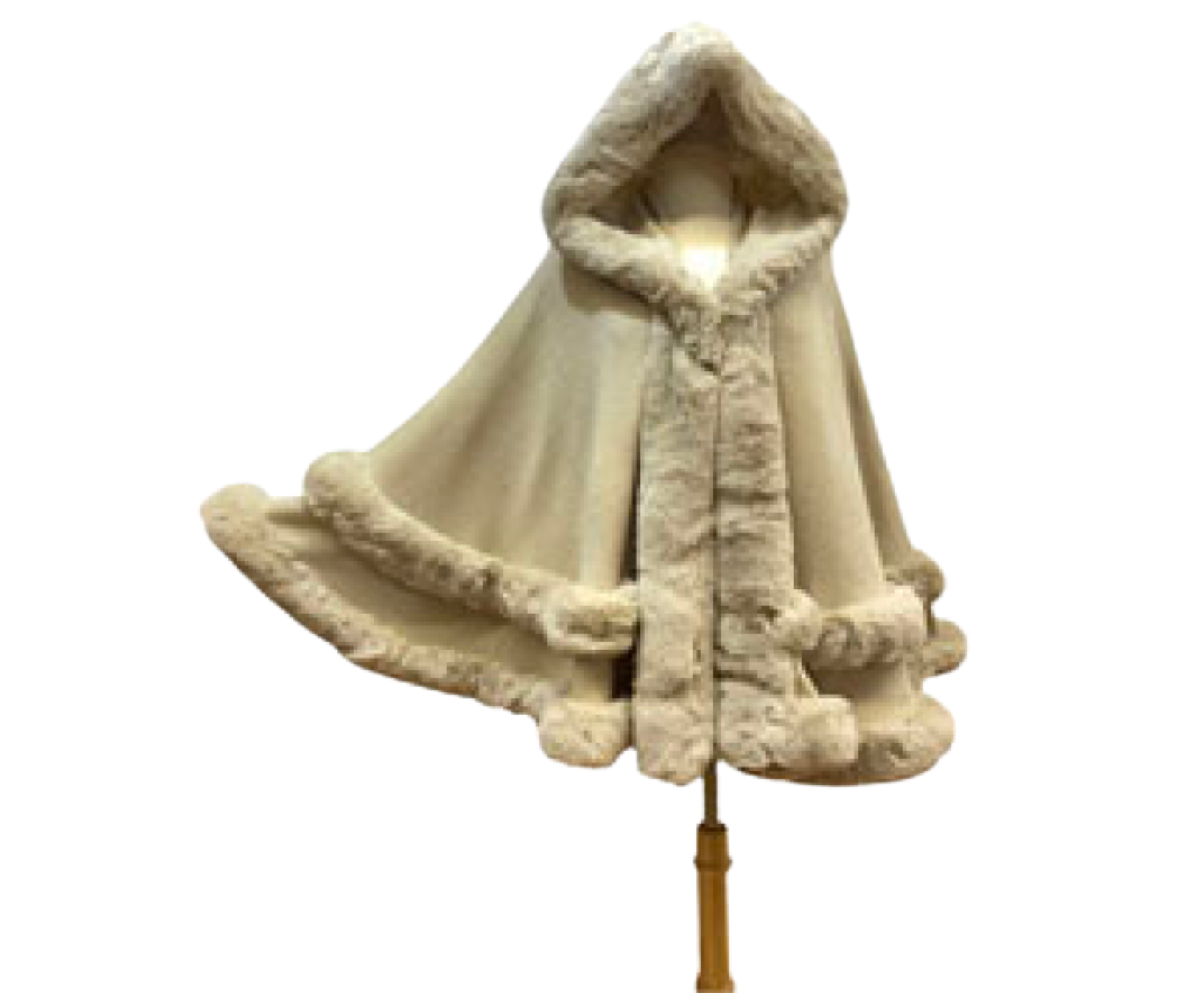Elegant Faux Fur Trim Knit Poncho Ruana
