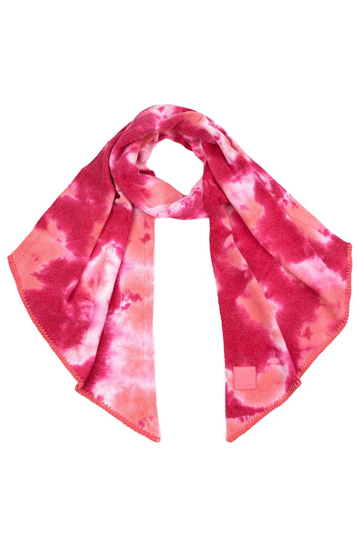 C.C Tie Dye Bias Cut Scarf With Rubber Patch
