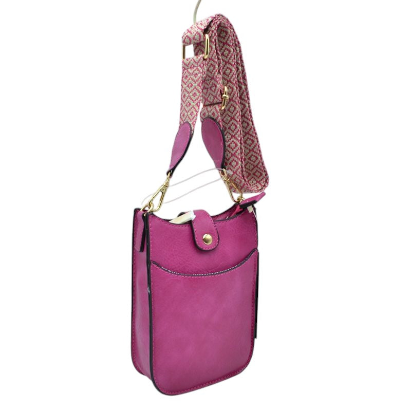 Vegan Leather Crossbody Bag with Adjustable Guitar Straps