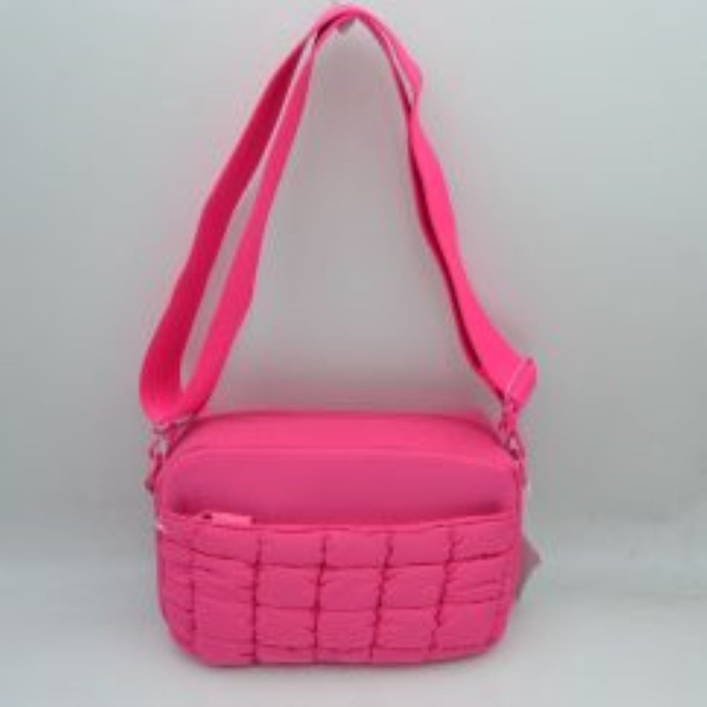 Quilted Front Pocket Crossbody Bag with Adjustable Strap