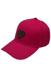 Leopard Pattern Heart Patch Baseball Cap
