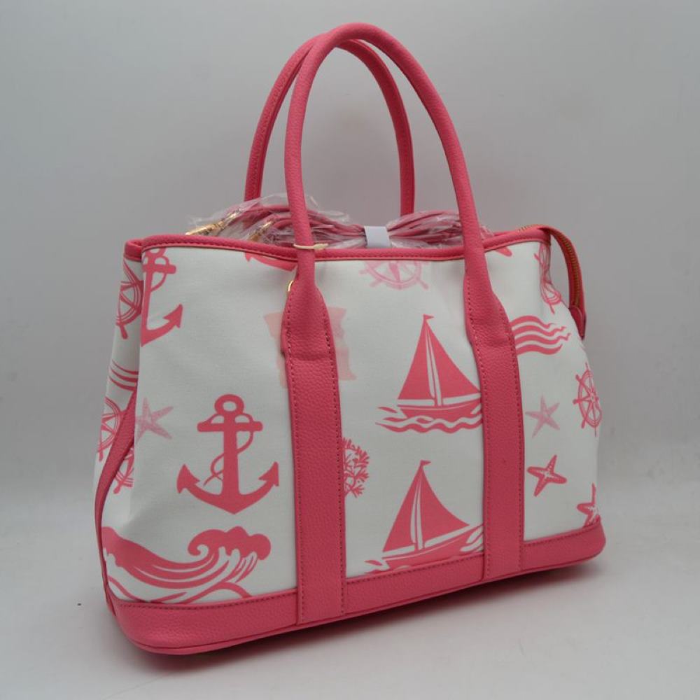 Maritime Adventure Canvas Tote – Monochrome Voyage Shoulder Bag