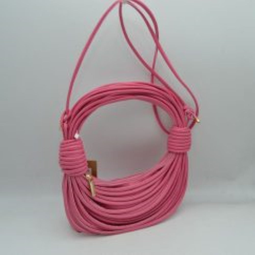 Sculptural Multi-Cord Crescent Bag with Wrapped Knot Details