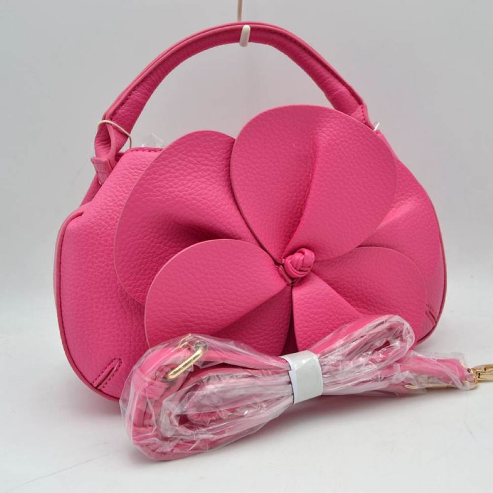 Sculptural Floral Accent Satchel – Convertible Textured Crossbody Bag