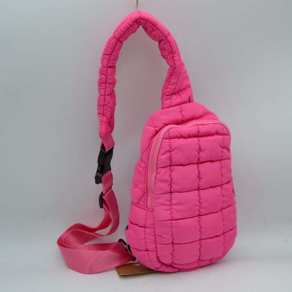 Modern Quilted Puffer Sling Backpack