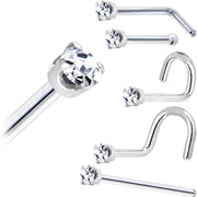Platinum 1.5mm Genuine Diamond Nose Ring