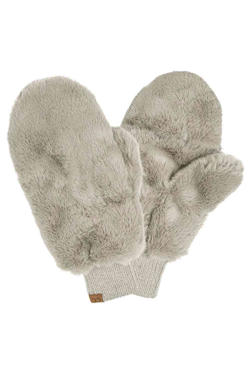 C.C Women's Faux Fur Pop Top Mittens Gloves Shepherd Lining