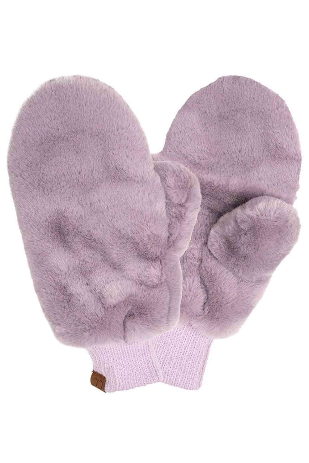 C.C Women's Faux Fur Pop Top Mittens Gloves Shepherd Lining