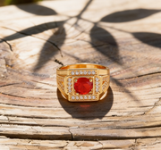 Bold Men's Zircon Statement Ring