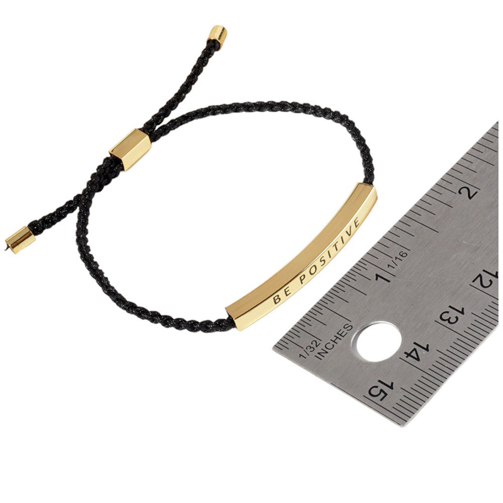 Gold Dipped FOREVER TOGETHER Pointed Rope Pull Tie Bracelet