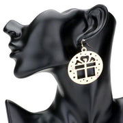 Stone Embellished Christmas Gift Brass Dangle Earrings