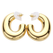 18K Gold Dipped Chunky Stainless Steel Hoop Earrings