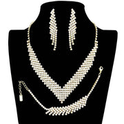 3PCS Rhinestone Pave Necklace Jewelry Set