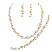 3PCS Rhinestone Pearl Necklace