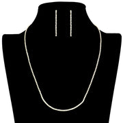 Dainty Rhinestone Necklace Earring Set