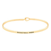 Basketball Mom Brass Thin Metal Hook Bracelet