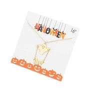 Boo Metal Message Halloween Ghost Pendant Necklace