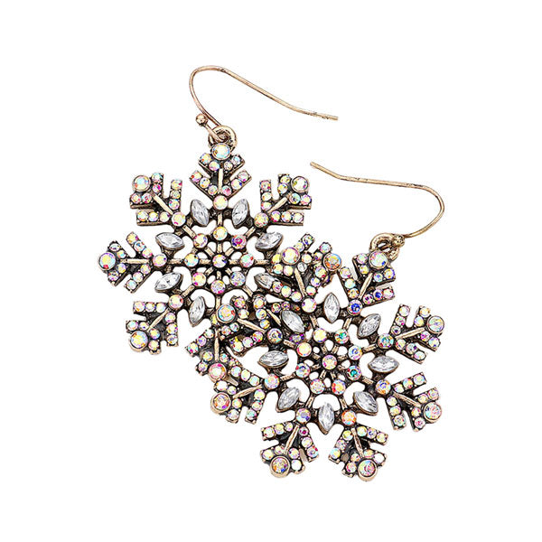 Fashionable Snowflake Dangle Earrings