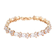 CZ Round Oval Cluster Evening Bracelet