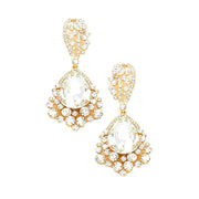 Chunky Crystal Rhinestone Teardrop Bubble Evening Earrings