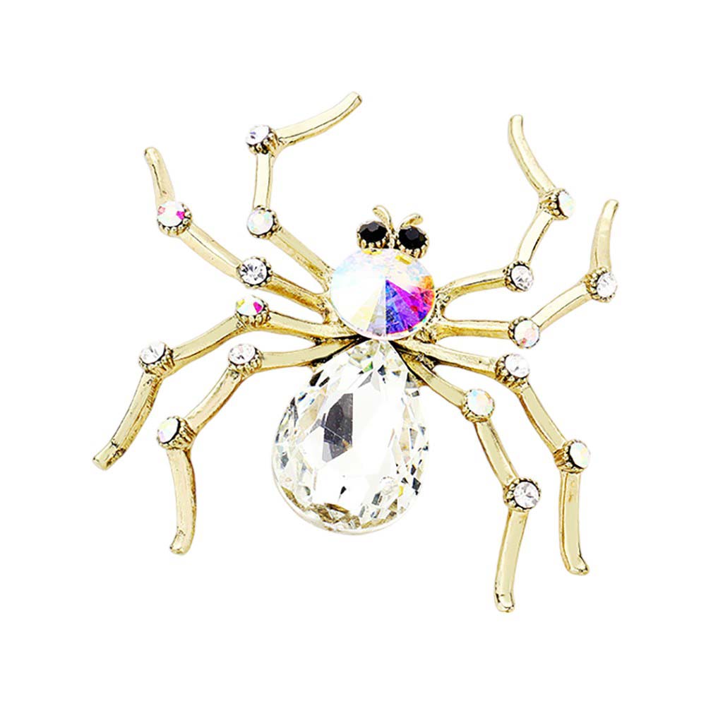 Crystal Spider Pin Brooch