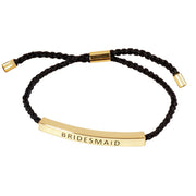 Gold Dipped Bridesmaid Bar Pointed Rope Pull Tie Bracelet