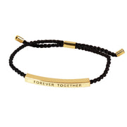 Gold Dipped FOREVER TOGETHER Pointed Rope Pull Tie Bracelet